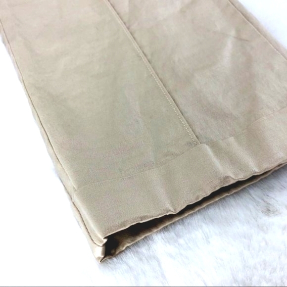 Bebe Women’s Size 8 Italian Fabric Capri Pants. Golden Tan Shimmery Texture EUC - Picture 8 of 10
